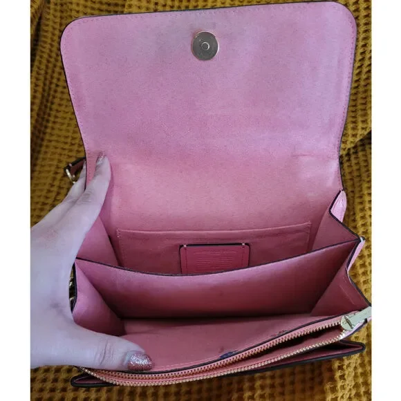 RARE Coach Mini Vintage Rose Print Klare Crossbody Wallet Cardholder SET GUC - Picture 6 of 10